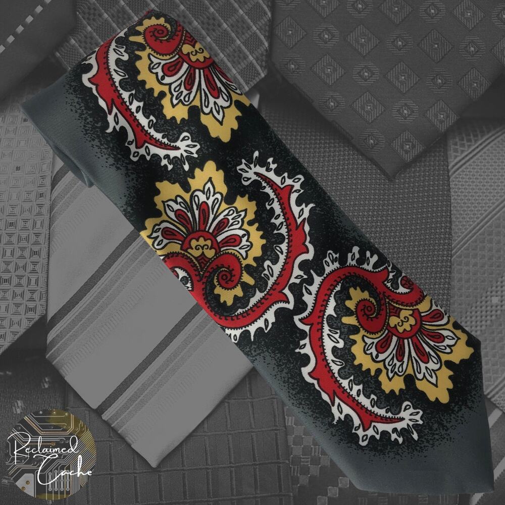 Red and Yellow Paisley Tie